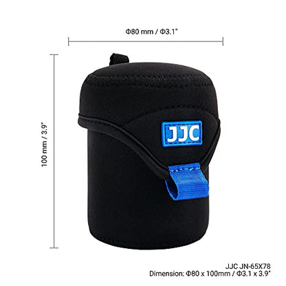 JJC Water Resistant Neoprene Camera Lens Pouch Case, Fold-Over Lens Bag for Mirrorless Lenses Up to 2.6 x 3.1(D X H) for Canon RF 50mm f/1.8, Sony FE 55mm f/1.8, Sigma 56mm f/1.4 etc. - size: 2.6 x 3.1"