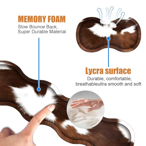 4 in 1 Ergonomic Keyboard Wrist Rest & Mouse Pad Wrist Rest Set, Large XXL Gaming Desk Mat 31.5"x 11.8" with Non-Slip Base, Memory Foam for Home Office Study Gaming, Brown Black Cow Print - color: Brown Black Cow Print