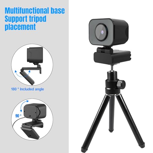 4K Webcam, PDAF Autofocus Auto Light Correction USB Computer Camera with Noise Cancellation Mic Privacy Cover for Video Conference Live Streaming