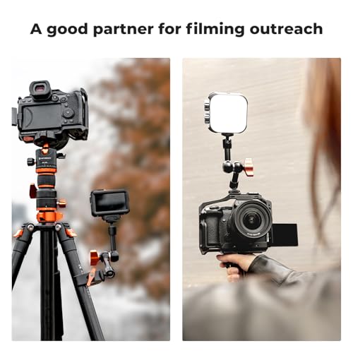 K&F CONCEPT 6" Magic Arm 1/4" Screw 360°Ballhead Articulating Mini Arm Mount for Monitor, LED Light, Webcam - size: 6 Inch