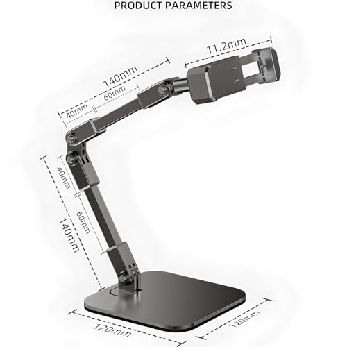 Adjustable Carbon Steel Desk 360 Degree Rotating Phone Stand | 360 Degree Rotating, Extendable, For Live Streaming, For Video Calls and Home Office