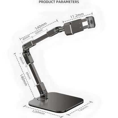 Adjustable Carbon Steel Desk 360 Degree Rotating Phone Stand | 360 Degree Rotating, Extendable, For Live Streaming, For Video Calls and Home Office