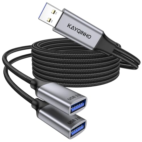 3.3Ft USB 3.0 Male to Dual USB Female Splitter Cable, A Male to 2 Female Extension Cable Support Charging and Data Transfer for Mac, Xbox. - size: 3.3FT
