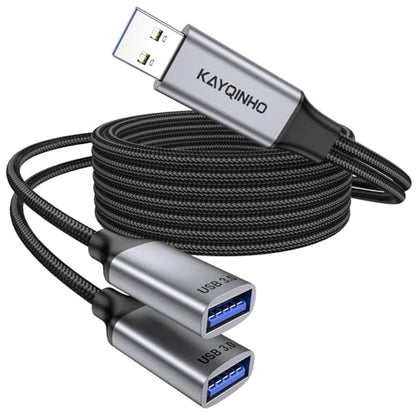 3.3Ft USB 3.0 Male to Dual USB Female Splitter Cable, A Male to 2 Female Extension Cable Support Charging and Data Transfer for Mac, Xbox. - size: 3.3FT
