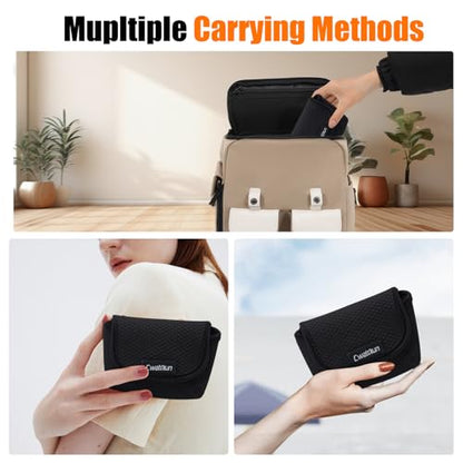 Cwatcun Neoprene Compact Camera Pouch - The Small Case & Travel Sleeve Bag for Digital Camera Ricoh/Canon/Sony & More - color: Black