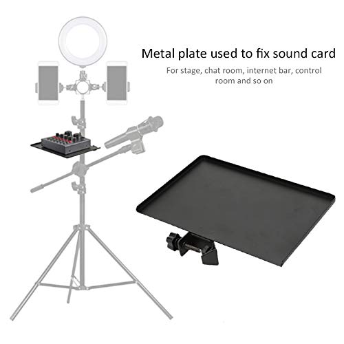 Microphone Stand Tray, Multifunctional Alloy Microphone Stand Phone Holder, for Live Broadcast Chat Room