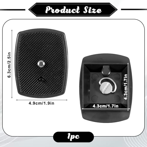 2 Pack Camera Quick Release Plate, Universal Tripod Quick Release Plate Tripod Camera Mount Adapter Accessories Replacement Parts for Tripods Cameras Mount Base Plates
