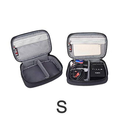 BUBM 3pcs Double Layer Electronic Organizer, Travel Gadgets Bag for Cables, External Flash Drive, Mouse, Memory Card, Power Bank and More, Compact and Multi-purpose, Black | Double Layer Travel Gadgets Carry Bag for Cables, External Flash Drive, Mouse, Me