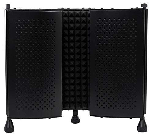 Rockville Recording Studio Bundle: ROCKSHIELD 3 Large Mic Isolation Shield, Sound Dampening Foam, RVES05 Heavy Duty Tripod Speaker Stand, 2-items