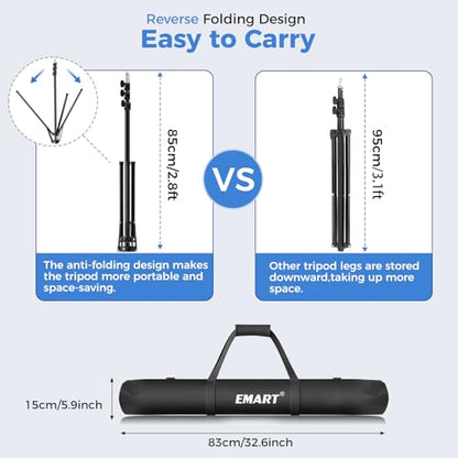 EMART White Photo Backdrop with Stand Kit 10x5ft, Photography White Background Screen with Portable T-Shape Support and 5 Clamps for Video Recording, Meetings, Self Tape - size: 5x10ft