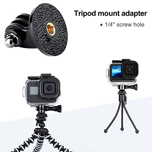 Quick Release Tripod Mount Adapter and Cold Shoe to Tripod Mount Convertor Accessories Kit for GoPro Hero 13 12 11 10 9 8 7 6 5 4 3 DJI OSMO SJCAM Xiaoyi and Most Action Cameras