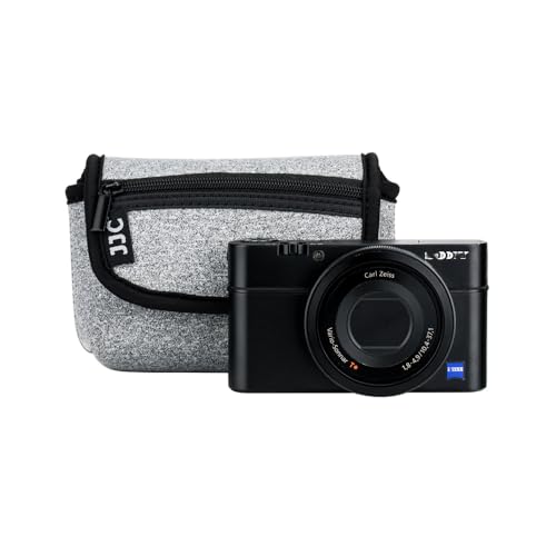 KIWIFOTOS Camera Case for SONY RX100 VI Ricoh GR IV III | without Strap,soft neoprene, anti scratches, for Canon SX740 KODAK FZ45 FZ55 H35N Camera Pouch pockets for battery, - color: Neoprene Camera Case Gray