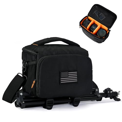 Vogano Camera Bag Protective Covers Photography Shoulder Bag Compatible for Nikon, Canon, Sony DSL/SLR/Mirrorless Equipment Travel Waterproof (Black) - color: 1.0 Black
