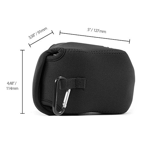 MegaGear ''Ultra Light'' Neoprene Camera Case Bag with Carabiner for Canon PowerShot SX540 HS, SX530 HS, Canon PowerShot SX420 IS, SX410 IS Digital Cameras (Black) - MG505 - color: Black