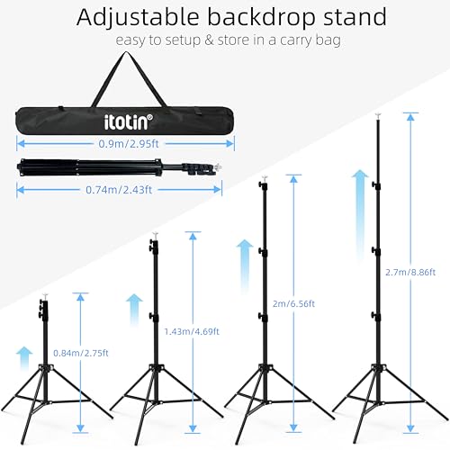 Photo Backdrop Stand, 10x9ft(WxH) Adjustable Photography Backdrop Stand, Aluminum Alloy Studio Photo Background Stand Support System for Party, Wedding, Photography, Advertising Display - size: 10x9ft(WxH)