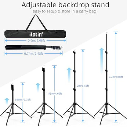 Photo Backdrop Stand, 10x9ft(WxH) Adjustable Photography Backdrop Stand, Aluminum Alloy Studio Photo Background Stand Support System for Party, Wedding, Photography, Advertising Display - size: 10x9ft(WxH)