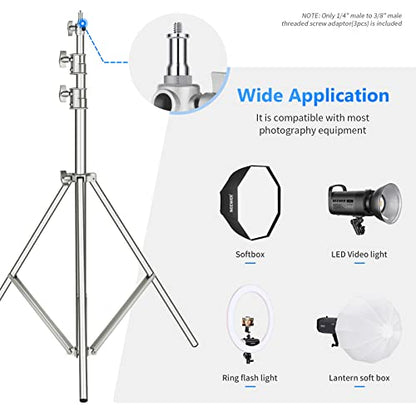 NEEWER Pack of 3 Standard 1/4 to 3/8 Inch Metal Converter Thread Adapter Spigot Stud for Studio Light Stand, Hotshoe/Coldshoe Adapter, Ball Head, Wireless Flash Receiver, Trigger - ST23 - style: ST23