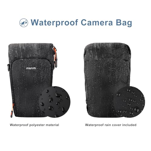 MOSISO Camera Bag, Top Access Crossbody Shoulder Bag for DSLR SLR Cameras with Lens Kit, Padded Camera Case with Rain Cover & Adjustable Should Strap, Photography Bags for Canon/Nikon/Sony, Black