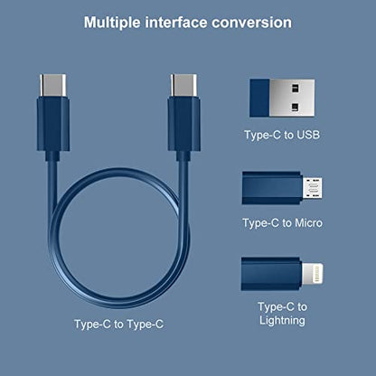 YANZIE USB Adapter Kit, Travel Charging Organizer Case with USB C, Micro USB and Lightning-Compatible Adapters, SIM Card Holder, Eject Pin and Phone Stand for Travel, Office and Car, Blue - color: Blue