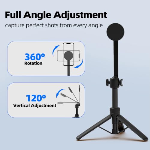 PHOPIK 35" Magnetic Selfie Stick Phone Tripod, Extendable Phone Tripod with Cold Shoe and Remote,Compatible with iPhone/Android/Sport Camera Perfect for Video Recording/Selfies/Insta360 x5（Black） - size: SS21-B