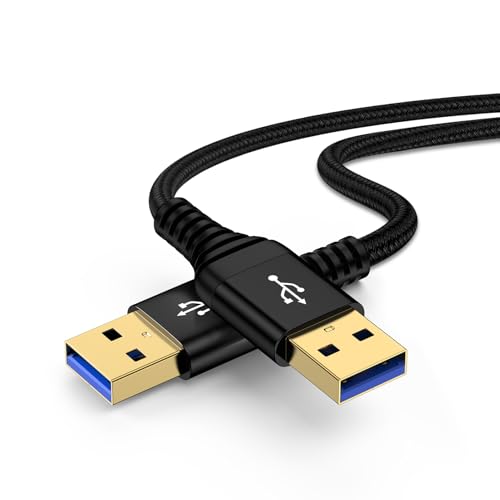 USB to USB Cable,10FT High Speed USB3.0 Cable Male to Male USBA to USBA Cord Double Sided Type A to A Data Transfer Cord for External Hard Driver,Laptop Cooler,DVD Player,TV,Monitor,Printer,Set Up Box - color: Black, size: 10FT