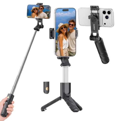 ORICO Portable Selfie Stick Tripod, 27.5'' Mini Tripod for iPhone - SPV70 | Extendable Stand with Detachable Wireless Remote & 360° Rotating Phone Holder – Ideal for Content Creators, Vloggers, Travel - size: 27.5''