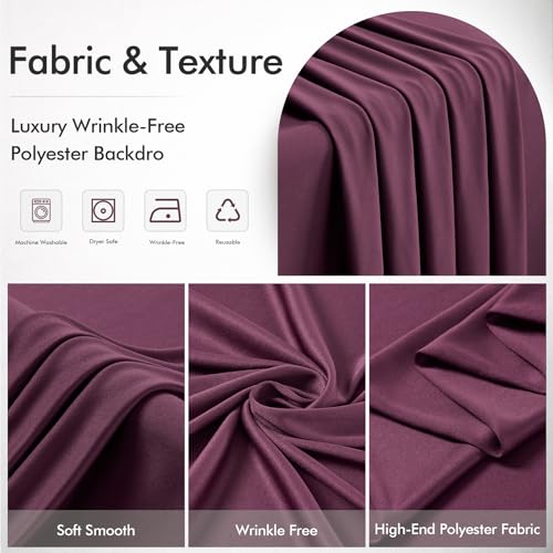 20ftx12ft Wrinkle Free Maroon Backdrop Curtain, 4 Panels 12FT Height Wedding Burgundy Backdrop Drapes, Silky Polyester Back Drop Cloth for Birthday Photography Background Party Backdrop Draping - color: Burgundy, size: (W)5ft x (H)12ft (4 Panel)