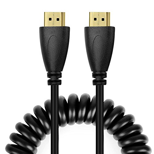 UCEC Short Coiled HDMI Cable, Short HDMI Cable 1 Foot-1.5 Foot(A to A), 4K@60Hz Ultra High Speed Supports for Monitor, Laptop, PC, Camera, Projector - color: A to A