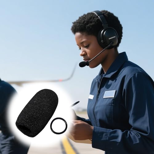 General Aviation Headset Pilot Headphone Headphone Mic Covers Foam with Rings(10Pack)