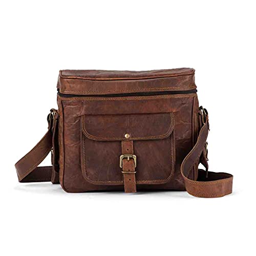 Leather DSLR Camera Bag Handmade Vintage Camera Shoulder Messenger Bag Camera Satchel Leather Camera Bags for Photographers and Men and Women | Gift for him