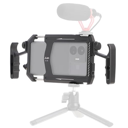 Foto4easy Universal Smartphone Video Rig,Aluminum Phone Video Stabilizer with Dual Handle Kit for iPhone for Samsung for Pixel and Other Android Phones