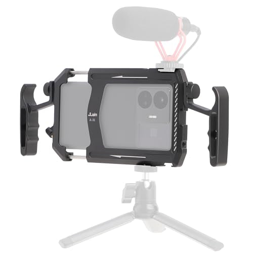 Foto4easy Universal Smartphone Video Rig,Aluminum Phone Video Stabilizer with Dual Handle Kit for iPhone for Samsung for Pixel and Other Android Phones