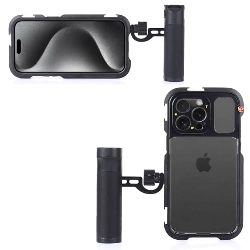 Phone Cage Video Rig for iPhone 15 Pro MAX, Single Handheld Phone Cage Kit, Phone Stabilizer for Video Recording