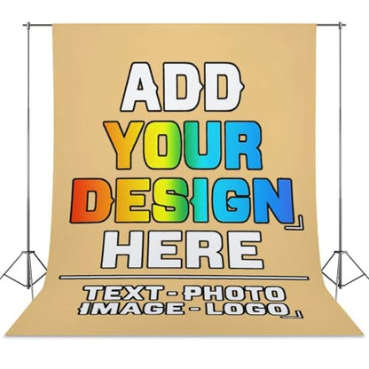 Custom Photography Cloth Design Your Own Photo Logo Text Personalized Backdrops Non-Reflective Non-Penetrating Photoshoot Background Screen Portrait Studio Photobooth Drops 56 X 79 Inches, Beige - color: Beige, size: 56"×79"