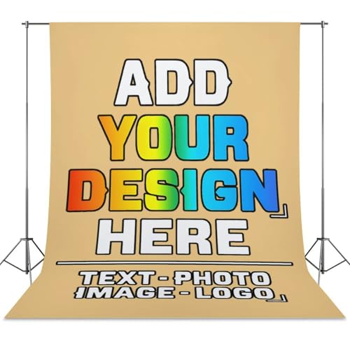 Custom Photography Cloth Design Your Own Photo Logo Text Personalized Backdrops Non-Reflective Non-Penetrating Photoshoot Background Screen Portrait Studio Photobooth Drops 56 X 79 Inches, Beige - color: Beige, size: 56"×79"