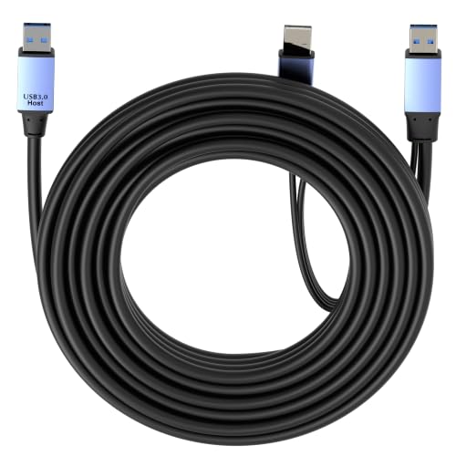 OkyLink Active USB 3.0 Data Cable A to A, Male to Male 5Gbps, 25ft | 8M, 3.2 Gen 1, Includes power cable, suitable for Industrial Printer and Scanner - color: USB3.0(5Gbps), size: 25ft (8m)