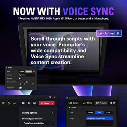 Elgato Prompter XL, Full-Sized Teleprompter, Removable | 15.6-inch detachable Full HD display, Doubles as conferencing monitor, Fits DSLR, mirrorless, studio cameras, USB-C 3.2 - style: Prompter XL