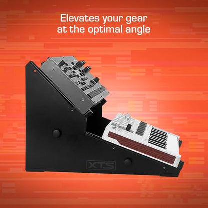 2-Tier XTS Desktop Stand, Adjustable Length from 10.6" - 18.5" for Sampler/Synth/MIDI Controller/Drum Machine, fits MPC Live 3 & Live 2/TR-8S/Analog Rytm/Octatrack, easy to assemble and resize - size: 2-Tier
