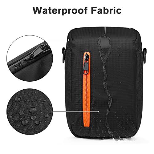 S-ZONE Camera Insert Bag Waterproof Lens Cube Case Compatible with Nikon Canon | Bottom and Side Zipper Openings, Adjustable Shoulder Strap, Compatible with Nikon Canon - color: Black
