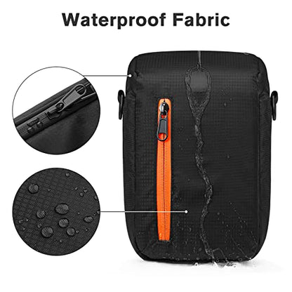 S-ZONE Camera Insert Bag Waterproof Lens Cube Case Compatible with Nikon Canon | Bottom and Side Zipper Openings, Adjustable Shoulder Strap, Compatible with Nikon Canon - color: Black