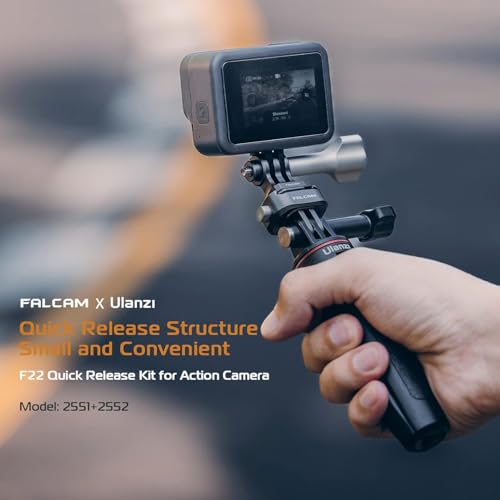 ULANZI Falcam F22 Quick Release Kit for Action Camera and DJI OSMO - Aluminum Action Camera Mounting Adapter Convert to F22 QR System with 1/4" Thread for Tripods, Selfie Sticks, Vlogging Accessories