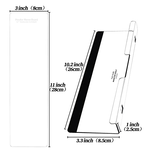 3PCS Monitor Memo Board (Left, Right & Bottom) Office Decor for Women Men, Desk Accessories Computer Monitor Memo Board with Phone Holder for Home Office Desktop, Comes with 1 Pack Sticky Note