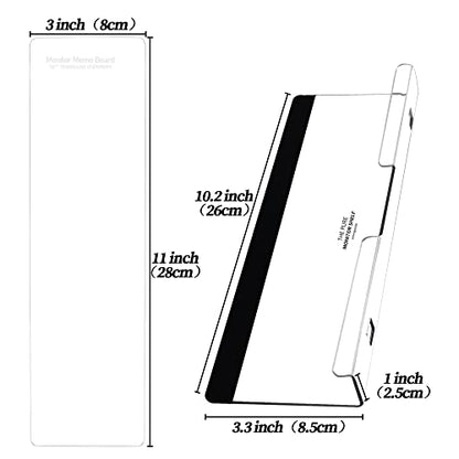 3PCS Monitor Memo Board (Left, Right & Bottom) Office Decor for Women Men, Desk Accessories Computer Monitor Memo Board with Phone Holder for Home Office Desktop, Comes with 1 Pack Sticky Note