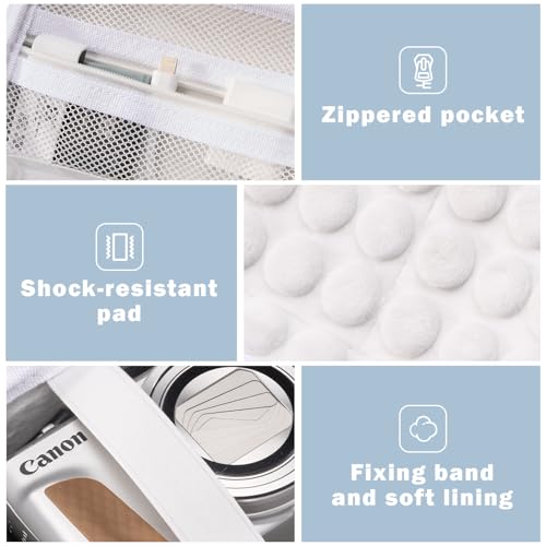 ProCase Hard Shell Digital Camera Case for Canon G7X Mark III Mark II, Sony Cybershot, PowerShot SX740, Ricoh GR III, Kodak Pixpro, Compact 4K Vlogging Small Cameras Travel Carrying Storage Bag -Blue - color: White