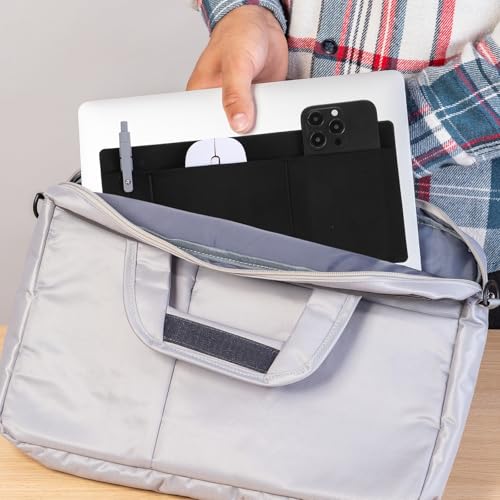 3-Pocket Organizer Mouse Holder for Laptop Stick on External Hard Drive SSD Holder Sleeve Computer Accessories Stick on Pouch Organizer Adhesive Pocket Storage Sleeve for Mouse HDD SSD Cables