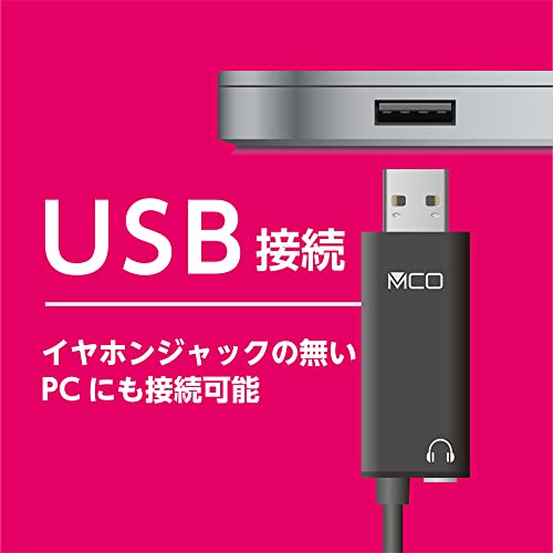 MIYOSHI ZUMF-08/BK MCO USB Pin Microphone, Mini Clip, 0.14 inch (3.5 mm) Earphone Terminal, Microphone Mute Switch, Omnidirectional, Compatible with Windows and MacOS, Cable Length 4.7 ft (1.9 m), 6