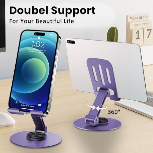 Universal Metal Cell Phone Stand, Multi-Angel Adjustable 360° Rotation Non-Slip Metal Phone Stand Suitable for Large-Scale Procurement 20 Independent Packages in Box (20PCS Purple) - color: 20PCS Purple