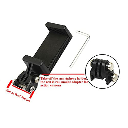 Smartphone 20mm Picatinny Rail Mount Adapter Holder for Rifle Shotgun Hunting Shooting Sports Video Recording