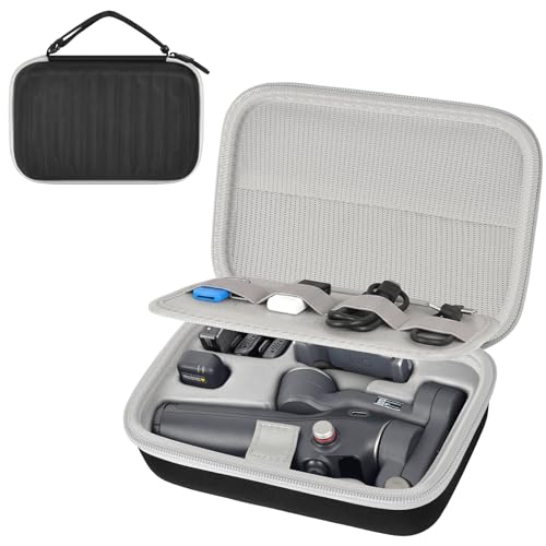 Hard Case for DJI Osmo Mobile 7/7P/8 Gimbal | Custom EVA Tray, Mesh Pocket for Cables and Clamps, Travel Storage for Vloggers, Gray - Case Only - color: Black+Grey Zipper