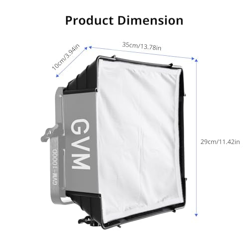 GVM Foldable Softbox with Diffusers/Honeycomb Grid, 2 Packs Softbox Lighting Kit Compatible with GVM 680RS/880RS/1000D RGB Video Light for YouTube/Portrait Photography/Product Shoots/Live Streaming